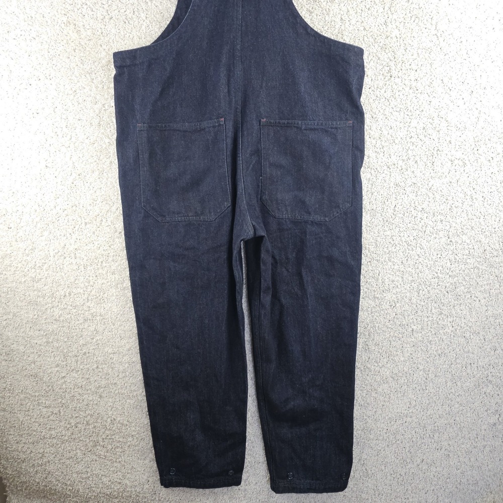 Marine Nationale Denim Overalls Cargo Bibs Jumpsuit Size Small Navy Reverse - Picture 3 of 13
